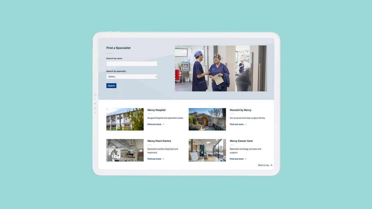 firebrand mercy hospital website design