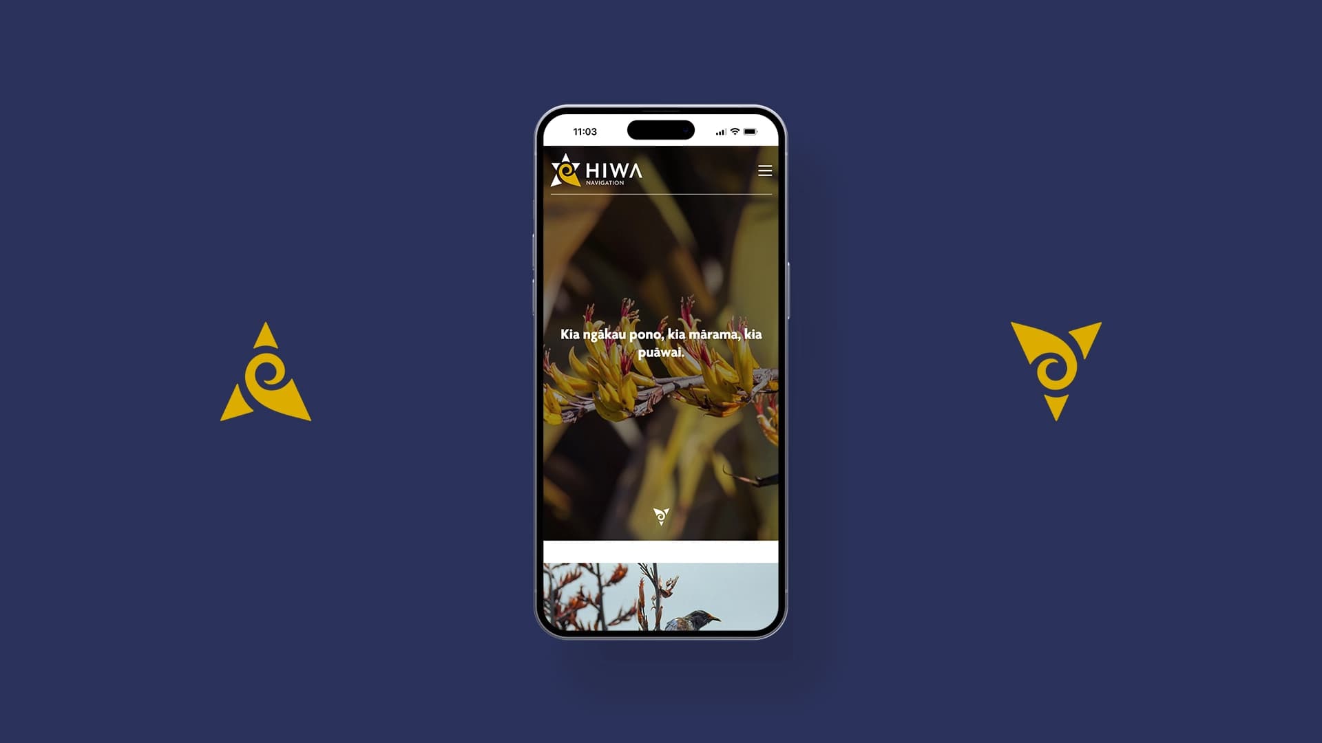 Hiwa Navigation Mobile Mockup