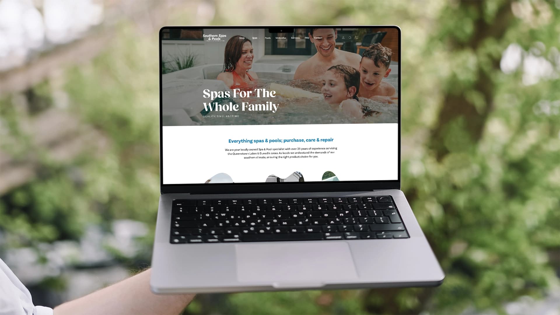 Southern Spas and Pools Web Mockup