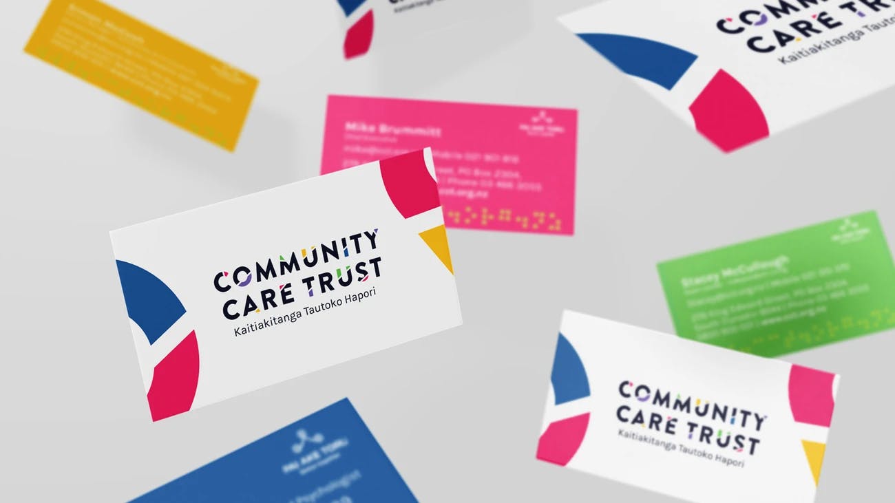 firebrand community care trust branding business cards